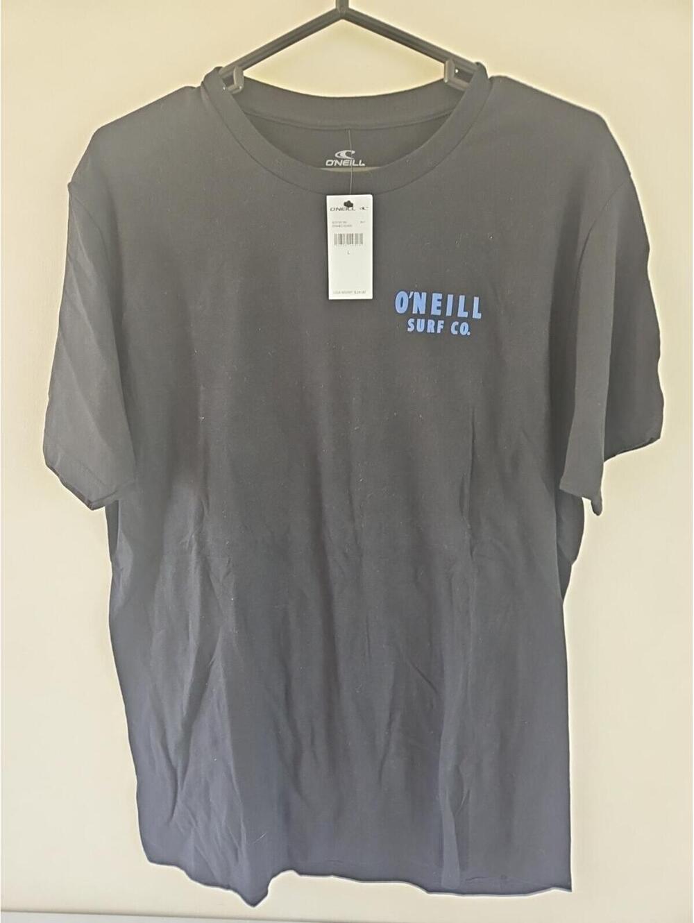 O'Neill Surf Co Men's Black Large Tee Shirt Back Graphic Nwt Short Sleeve Summer